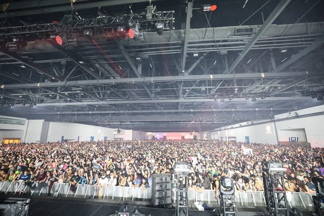 Massive Indoor EDM Festival Crowd Packed to Capacity