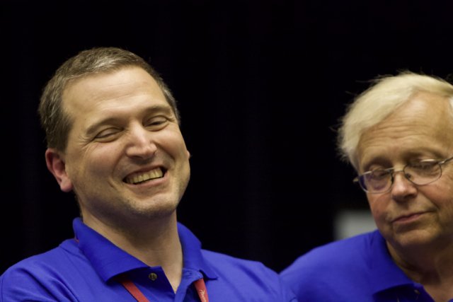 Two Happy Men Sharing a Laugh