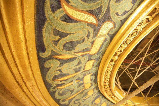 The Ornate Gold and Blue Ceilings of a Church
