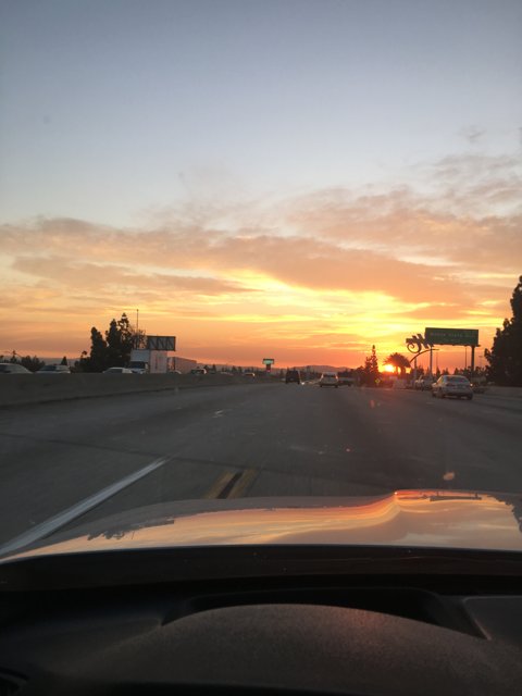 The Endless Road: A Mesmerizing Sunset Over the 405 Freeway