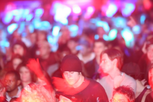 Nightclub Crowd Gets into the Beat