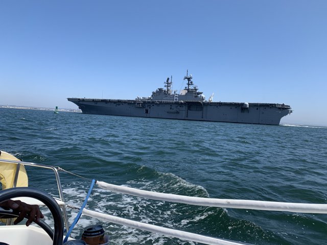 Majestic Navy Ship Sails Across the Pacific Ocean