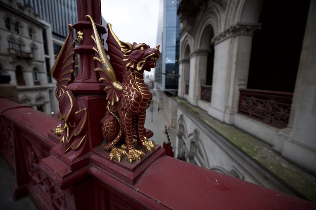 Welsh Dragon Guardian on Historic London Balustrade
