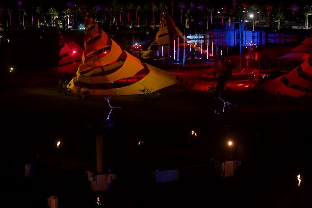Colorful Tent Illuminations at Coachella