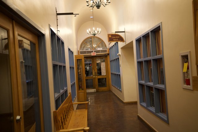 Historic Santa Fe Hotel Corridor with Vaulted Ceiling