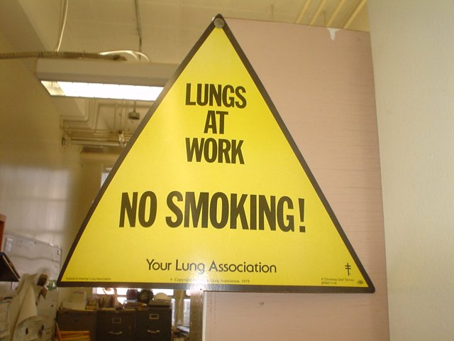 No Smoking Sign for Lungs at Work
