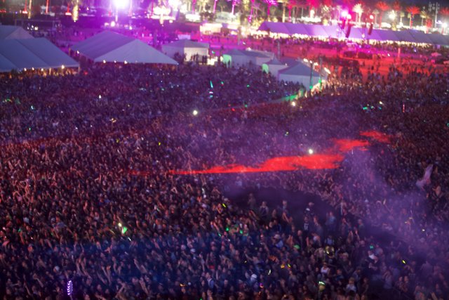 Lights and Lively Crowd at Coachella