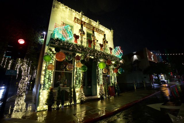 Ah Louis Store Holiday Night Display in San Luis Obispo