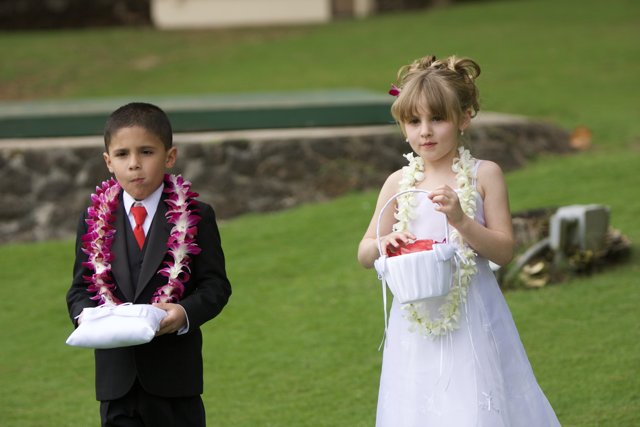 Wedding Ceremony with Two Young Flower Girls