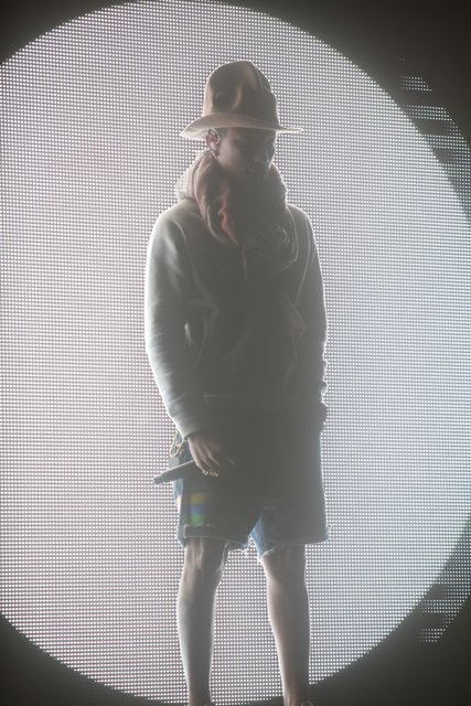 Pharrell Williams Rocks Coachella in Shorts and Sun Hat
