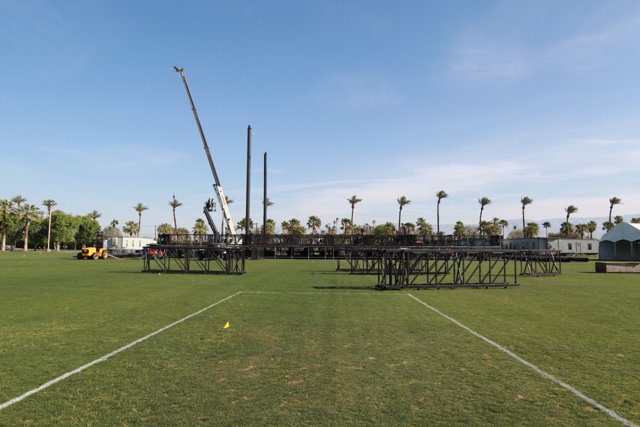 Construction Crane in the Vast Field