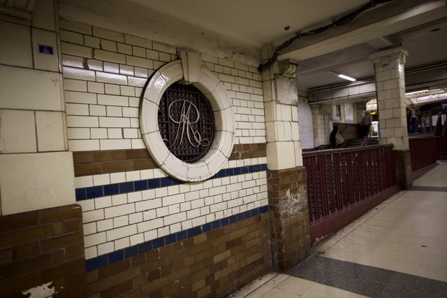 Historic London Underground Station Platform Detail