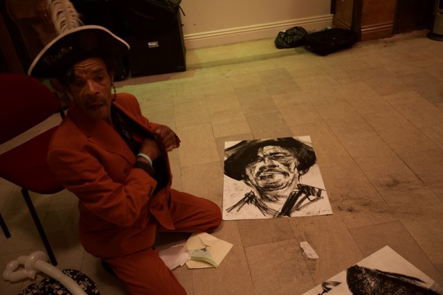 Portrait of Freddie Stone with Drawing