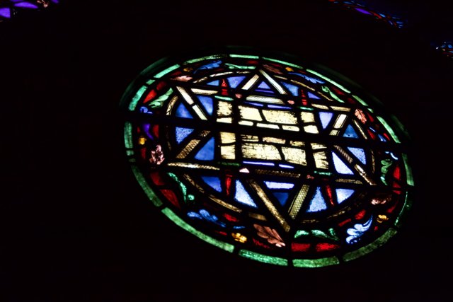 Star of David Stained Glass Window