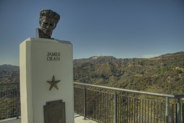 Hollywood Sign Viewed from a Statue