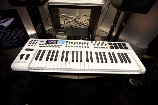 White Electronic Keyboard on Display