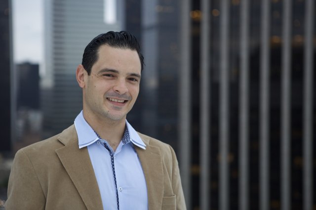 Businessman with a Skyline Smile