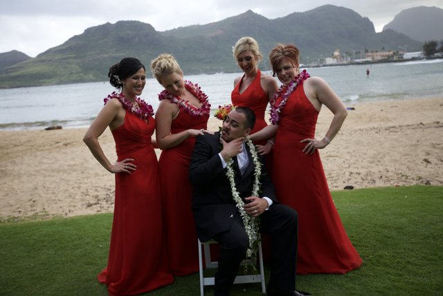 Bridal Party in Red