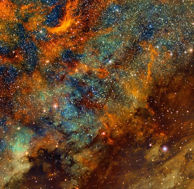 NGC 6997 Open Cluster in Narrowband SHO Palette