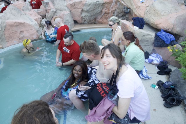 Friends Enjoying a Pool Party at DEF CON