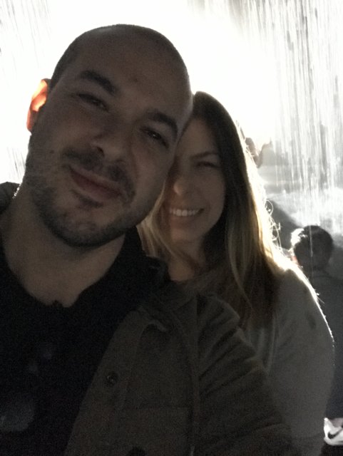Selfie Love in Front of Waterfall