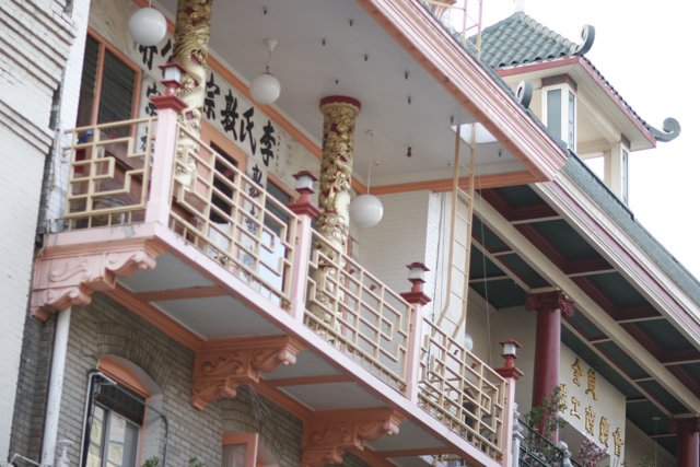 Chinese-inspired Balcony in San Francisco Building