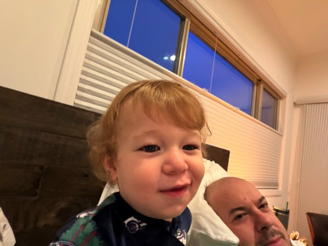 Father and Toddler Evening Moment in Kitchen