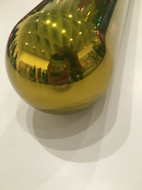 Golden Sphere with Reflection of Person