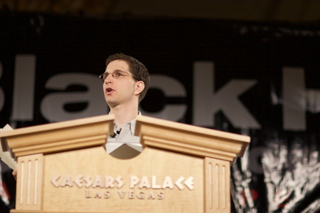 Jeff M addressing the Crowd at Black Hat Conference