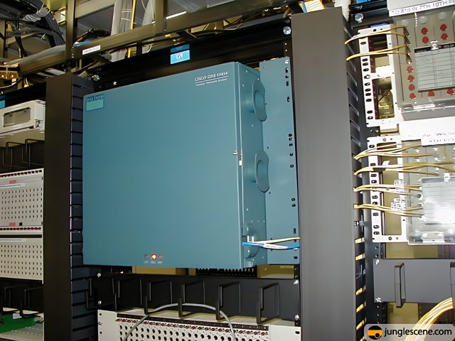 Blue Box atop a Computer Rack