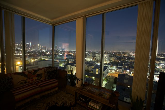 Cityscape View from a Luxurious Penthouse