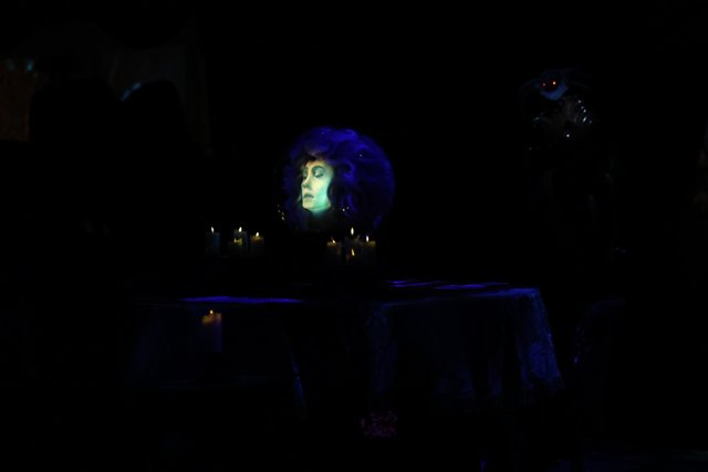 Illuminated Witch Head in the Night