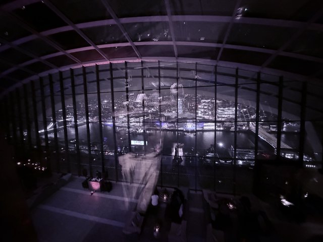 Panoramic London Cityscape from Observation Deck at Night