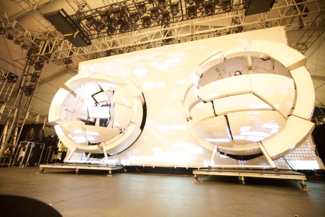 Illuminated Spheres on Coachella Stage