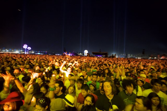 Nighttime Crowd at Coachella 2011 Concert
