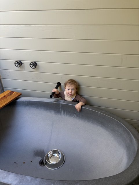 Tiny Warrior in the Tub