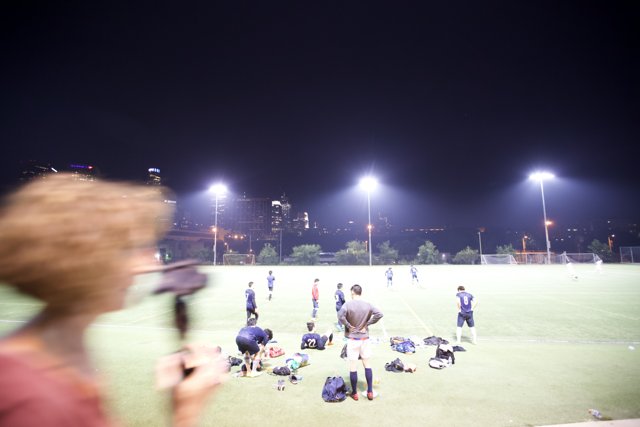 Nighttime Soccer Game