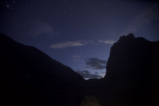 Nighttime Trekking through the Mountains