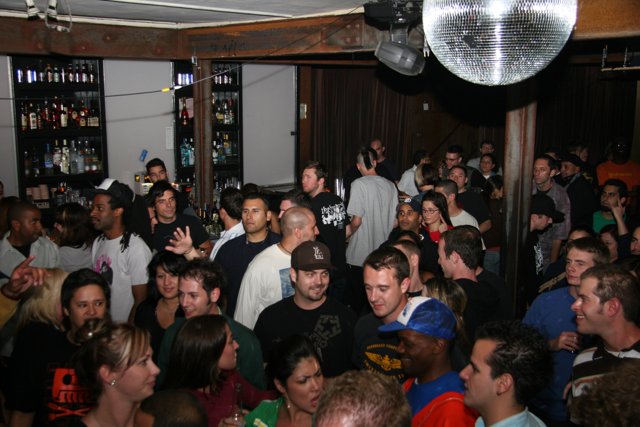 Nightlife Crowd in a Busy Urban Bar