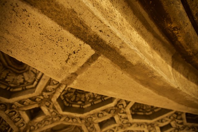 Intricate Designs of a Temple Ceiling