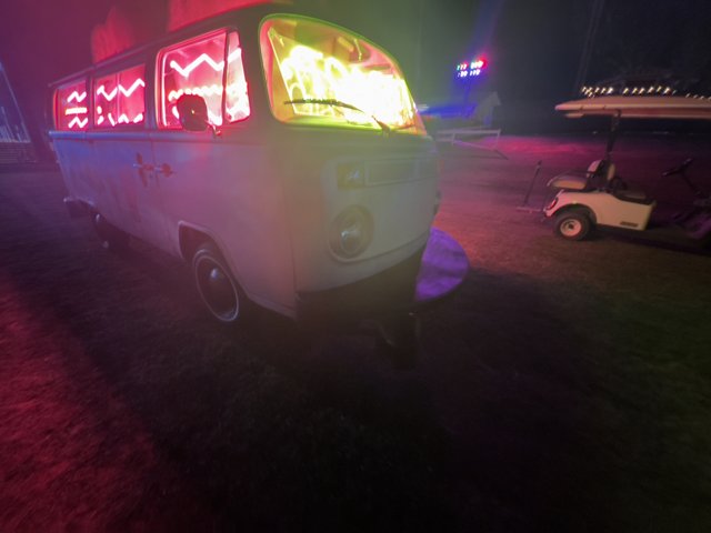 Neon Van in the Night Sky