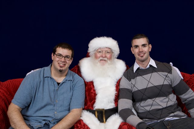 Three Merry Men with Santa Claus