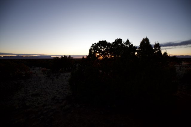 Twilight Silhouettes Over New Mexico High Desert