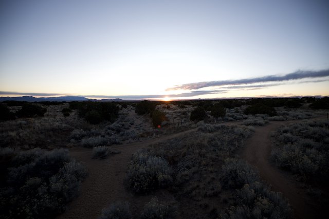 Desert Sunset Over New Mexico Sagebrush Landscape