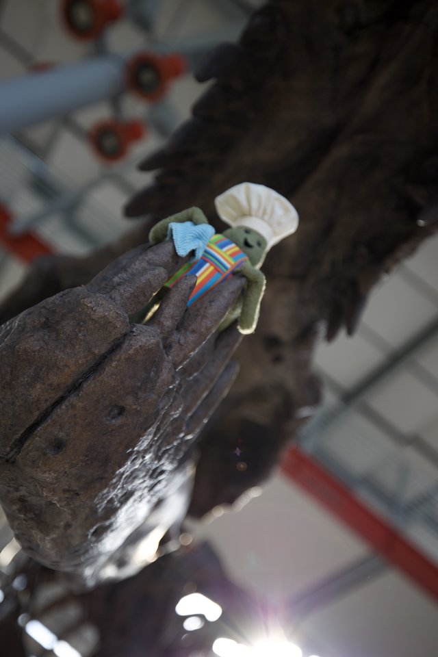 Miniature Chef Figure on Rustic Branch Display