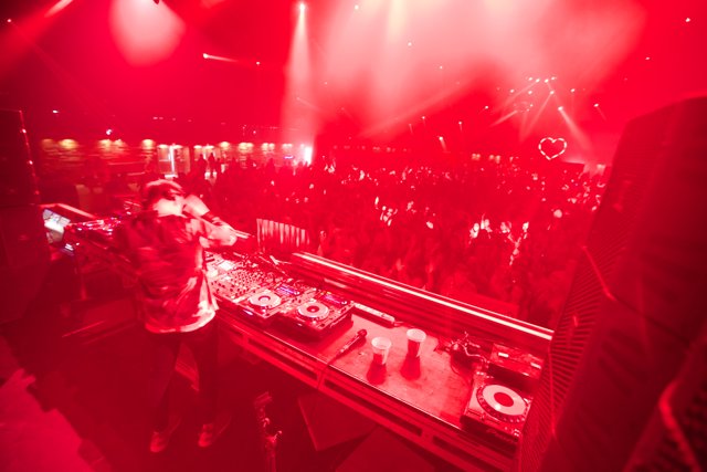 Red Hot DJ in Urban Nightclub