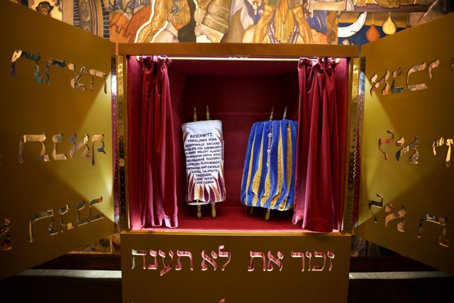 Hebrew Prayer Shawls in Display