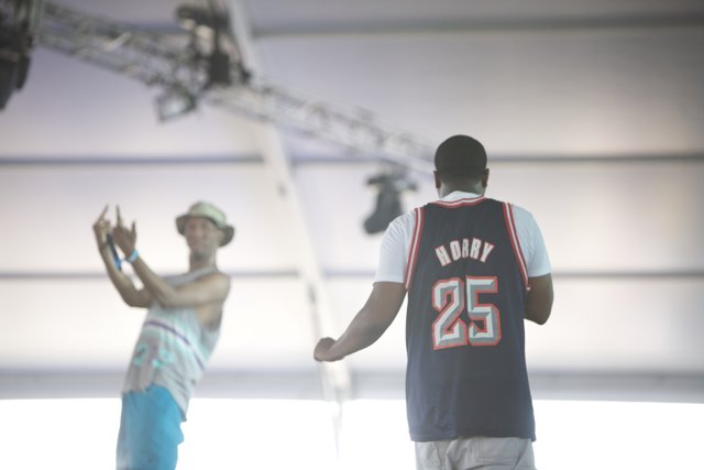 Two basketball players take the Coachella stage