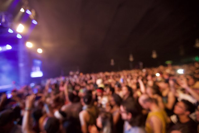 Blurry Nightlife Crowd at Coachella Concert