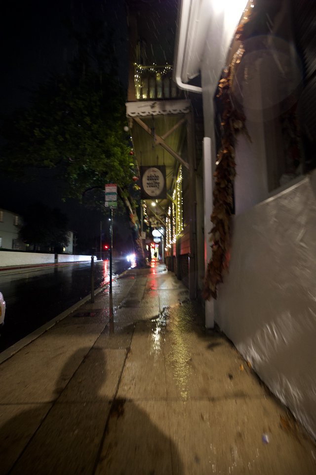 Rainy Night on a Small Town Main Street